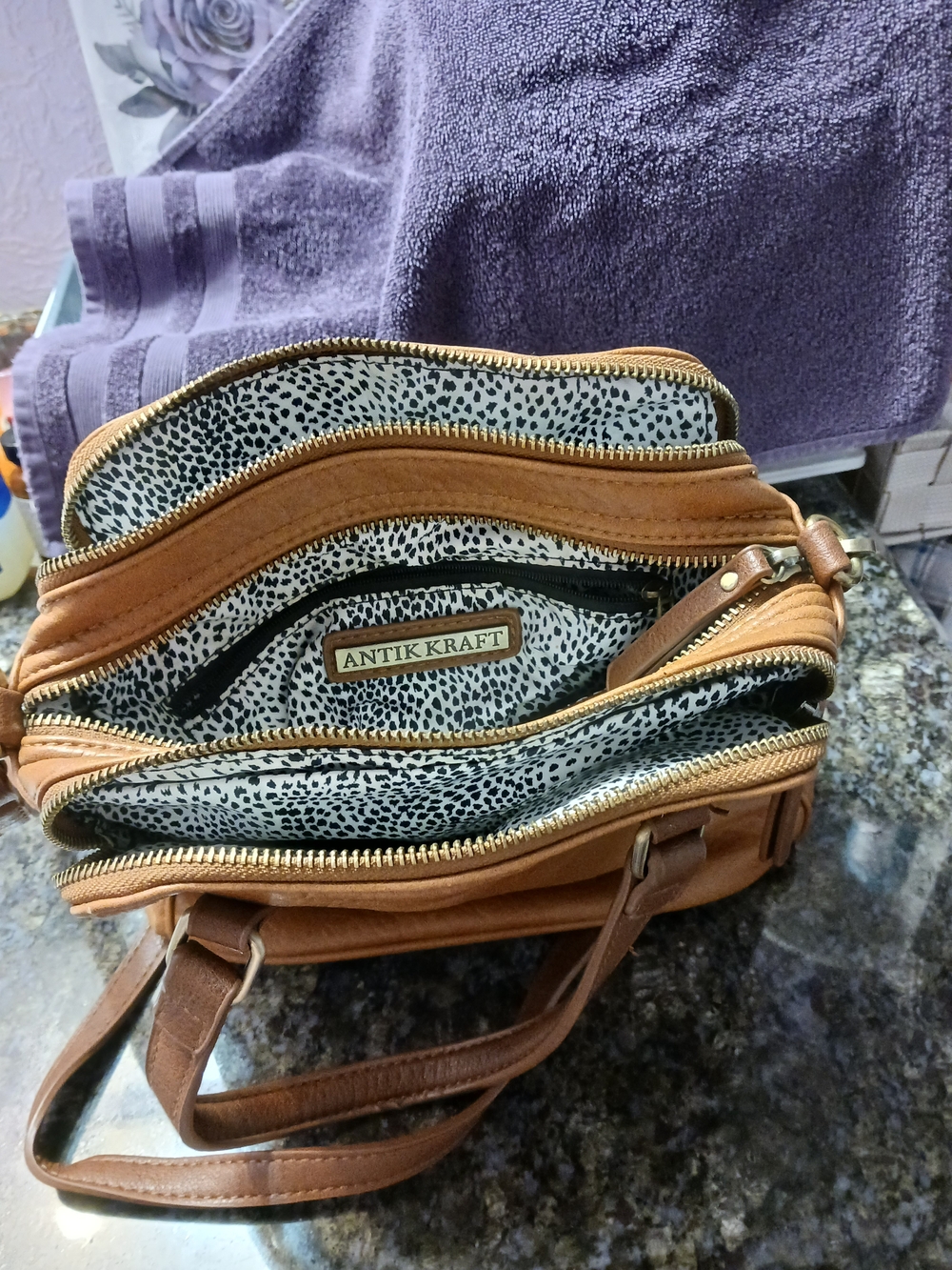 Iris Satchel Antik Kraft Classic Brown Leather Crossbody Satchel - Unbranded
